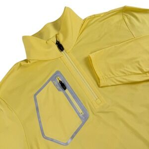 RLX Ralph Lauren Shirt Mens M Yellow Half-Zip L/S Pullover Stretch Athletic Golf